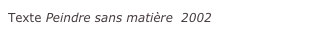 Texte Peindre sans matière  2002