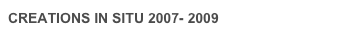 CREATIONS IN SITU 2007- 2009